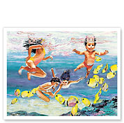 Swim Like a Fish (‘Aukai Kohu Like He I‘a) - Hawaiian Children - Fine Art Prints & Posters