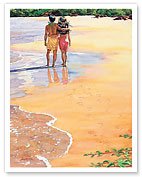 Sweethearts (Kekahi Mau Ipo) - Hawaiian Couple - Fine Art Prints & Posters