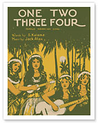 One Two Three Four - Famous Hawaiian Song - Words by S. Kalama - Music by Jack Alau - Fine Art Prints & Posters