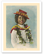 Hawaiian Girl with Leis - c. 1910 - Giclée Art Prints & Posters
