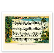 Aloha ‘Oe (Farewell to Thee) Lyrics - Composed by Queen Liliuokalani - c. 1926 - Fine Art Prints & Posters