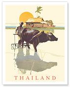 Thailand - SS Malolo Menu Cover - c. 1928 - Fine Art Prints & Posters