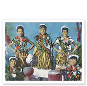 Hawaiian Hula Dancers - c.1900 - Fine Art Prints & Posters