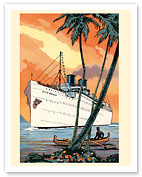 S.S. City of Honolulu - Boat Day Hawaii - Los Angeles Steamship Company - c.1920's - Fine Art Prints & Posters