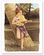 Hawaiian Ukulele Girl, Hawaii, USA - Giclée Art Prints & Posters