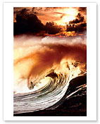 Hawaiian Wave On Fire - Fine Art Prints & Posters