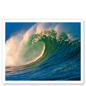 Morning Light Hawaii - Tube Barrel - Breaking Wave - Giclée Art Prints & Posters