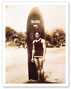 Young Duke Kahanamoku, Honolulu, Hawaii - Giclée Art Prints & Posters