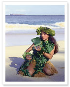 Patience, Hula Girl, Maui, Hawaii - Giclée Art Prints & Posters