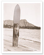 Duke Kahanamoku with Surfboard, Hawaii - Fine Art Prints & Posters