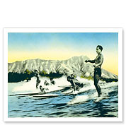 Sea Gods, Surf Riders at Waikiki, Hawaii - Fine Art Prints & Posters