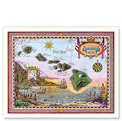 Antique Map of Old Hawaii - Fine Art Prints & Posters