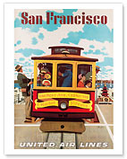 United Air Lines San Francisco, Cable Car - Giclée Art Prints & Posters