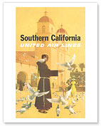 United Airlines Southern California, Spanish Mission - Fine Art Prints & Posters