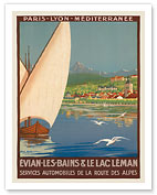 PLM Paris-Lyon-Mediterranee EVIAN LES BAINS, France - Giclée Art Prints & Posters