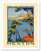 Menton, Paris - Lyon - Mediterrenee: France Railway Company - Giclée Art Prints & Posters