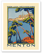 Menton, Paris - Lyon - Mediterrenee: France Railway Company - Fine Art Prints & Posters