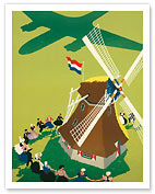 KLM Royal Dutch Airlines: Holland Windmill - Fine Art Prints & Posters