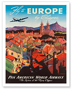 Pan American: Fly to Europe by Clipper - Giclée Art Prints & Posters