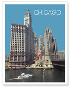 Chicago, Illinois - The Wrigley Building and Tribune Tower - Fine Art Prints & Posters
