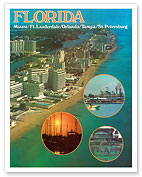 Florida - Miami Ft. Lauderdale Orlando Tampa St Petersburg - Giclée Art Prints & Posters