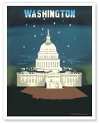 Washington, DC - US Capitol Building - c. 1948 - Giclée Art Prints & Posters