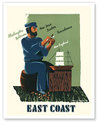 East Coast - Washington, Baltimore, New York, Boston, Providence, New England - c. 1948 - Giclée Art Prints & Posters