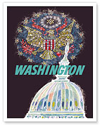 Washington, D.C. - Capitol Building & The Great Seal of the USA - c. 1960 - Fine Art Prints & Posters