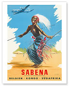 Sabena Airlines, Belgium - Congo - S.Africa - Fine Art Prints & Posters