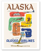 Alaska Airlines: Alaska - Golden Nugget Service - Fine Art Prints & Posters