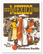 Southern Pacific Railroad: See Mexico This Year - Giclée Art Prints & Posters