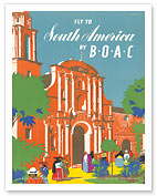 British Overseas Airways Corporation: Fly to South America by BOAC - Fine Art Prints & Posters