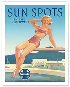 Santa Fe Railroad: Sun Spots in the Southwest - Giclée Art Prints & Posters