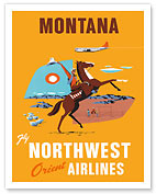 Fly Northwest Orient Airlines: Montana - Fine Art Prints & Posters