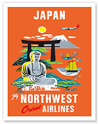 Fly Northwest Orient Airlines:  Japan - Giclée Art Prints & Posters