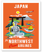 Fly Northwest Orient Airlines:  Japan - Fine Art Prints & Posters