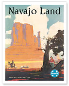 Santa Fe Railroad: Navajo Land - Giclée Art Prints & Posters