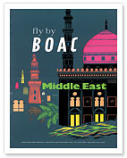 British Overseas Airways Corporation: Fly by BOAC - Middle East - Fine Art Prints & Posters