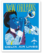 Delta Airlines, New Orleans - Jazz Trumpet Player - Fine Art Prints & Posters