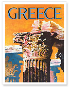 Greece - Corinthian Style Greek Column - c. 1959 - Fine Art Prints & Posters