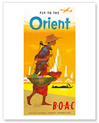 BOAC, Fly to the Orient - Giclée Art Prints & Posters