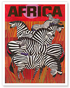 Africa - Zebra Safari - c. 1960's - Fine Art Prints & Posters