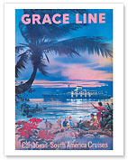 Grace Line, Caribbean & South America Cruises - Fine Art Prints & Posters