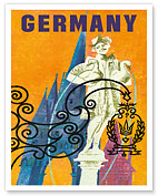Germany - Goose-Man - Fountain Nuremberg - c. 1960's - Fine Art Prints & Posters