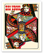 Las Vegas, Nevada - Queen Playing Card - c. 1960's - Fine Art Prints & Posters