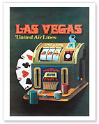 United Air Lines Las Vegas - Slot Machine & Poker Cards - Fine Art Prints & Posters
