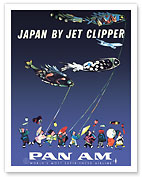Japan by Jet Clipper - Pan American World Airways - Children's Day - Koinobori (Carp Streamers) - Fine Art Prints & Posters