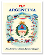 Fly to Argentina - Pan American World Airways System - c. 1951 - Fine Art Prints & Posters