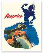 Acapulco, Mexico - Mexican Dancer Silhouette - c. 1950's - Fine Art Prints & Posters