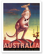 Australia, Airline & Travel Kangaroo - Giclée Art Prints & Posters